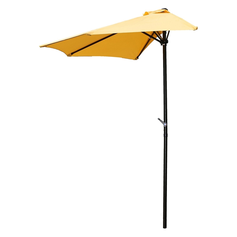 International Caravan St. Kitts 9' Half Patio Umbrella in Ruby Red