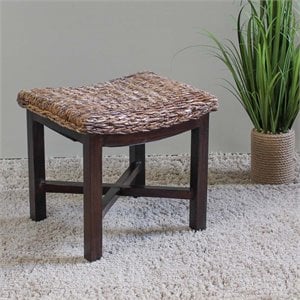International Caravan Arizona Abaca Vanity Stool in Mahogany