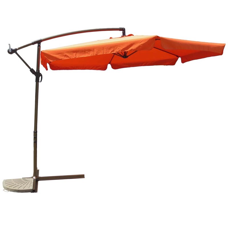 International Caravan St Kitts Hanging Patio Umbrella In Terra