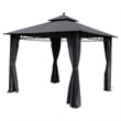 International Caravan St. Kitts Square Gazebo with Drapes in Khaki