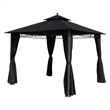 International Caravan St. Kitts Square Gazebo with Drapes in Khaki