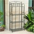 International Caravan Santa Fe 4 Tier Iron Bakers Rack in Black
