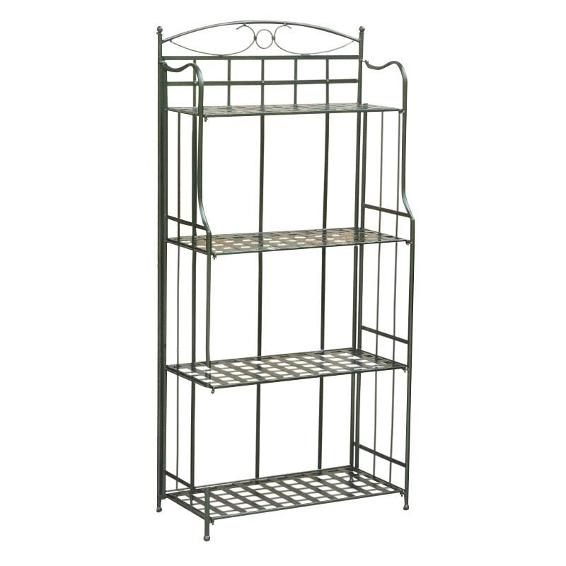 International Caravan Santa Fe 4 Tier Iron Bakers Rack in Verdi Gris