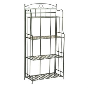 International Caravan Santa Fe 4 Tier Iron Bakers Rack in Verdi Gris