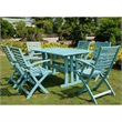 International Carvan Royal Fiji 7 Piece Patio Arm Dining Set in Blue