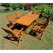 Royal Fiji 7 Piece Patio Dining Set in Stain