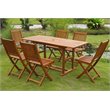 Royal Tahiti 7 Piece Adjustable Patio Dining Set in Stain