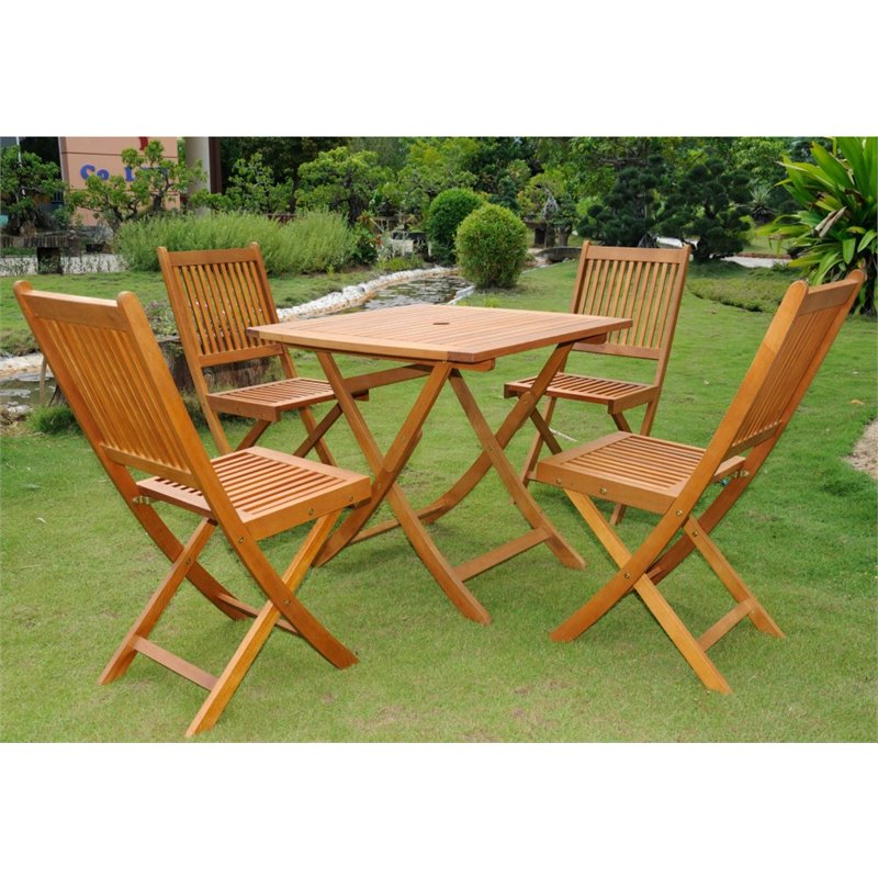 Royal Tahiti Samara 5 Piece Square Patio Dining Set In Stain Tt St Royal Tahiti Samara 5 Piece Square Patio Dining Set In Stain