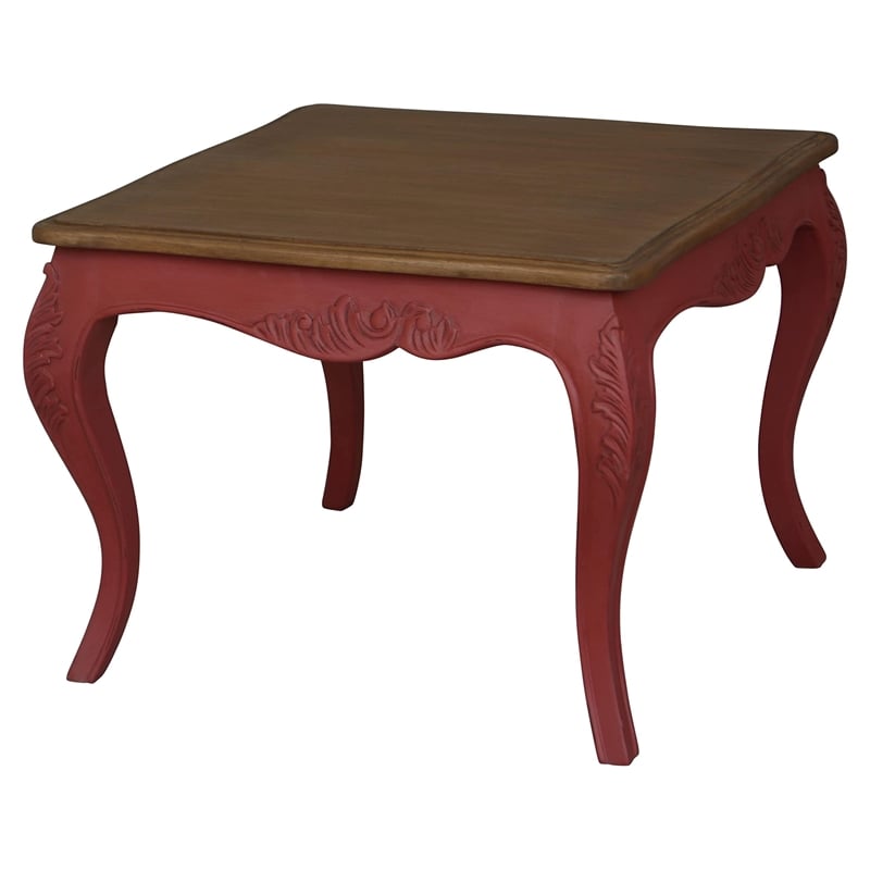 Ashbury Square End Table in Antique Red