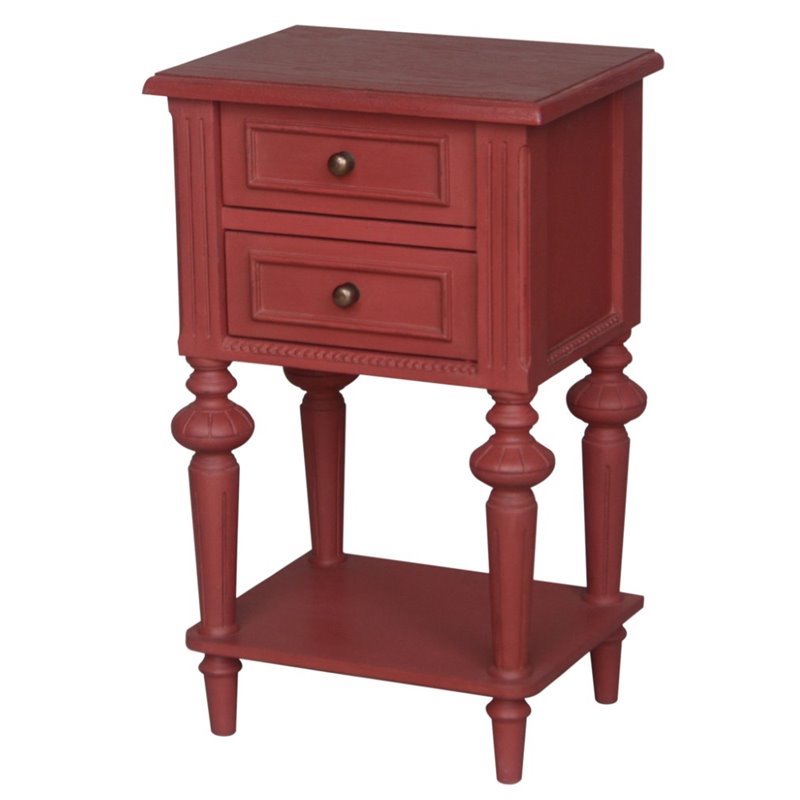 Ashbury 2 Drawer End Table in Antique Red PSPRL08AR
