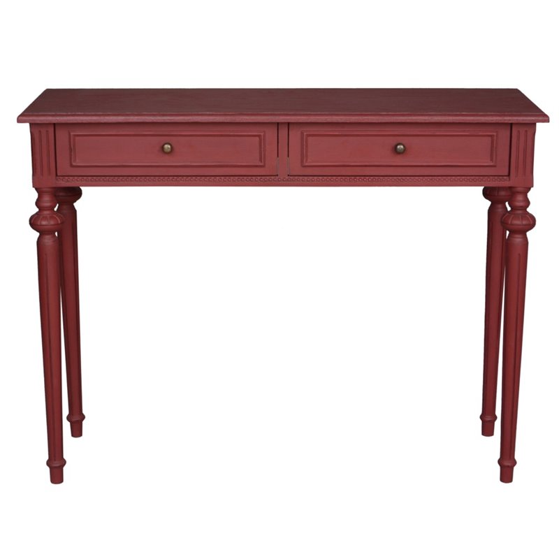 Ashbury 2 Drawer Console Table In Antique Red Ps Prl 15 Ar
