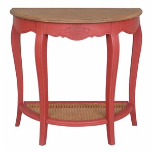 Ashbury Half-Moon Console Table in Antique Red
