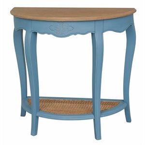 Ashbury Half-Moon Console Table in Antique Blue