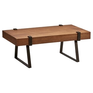International Caravan Hamburg Wood Coffee Table in Canyon Oak