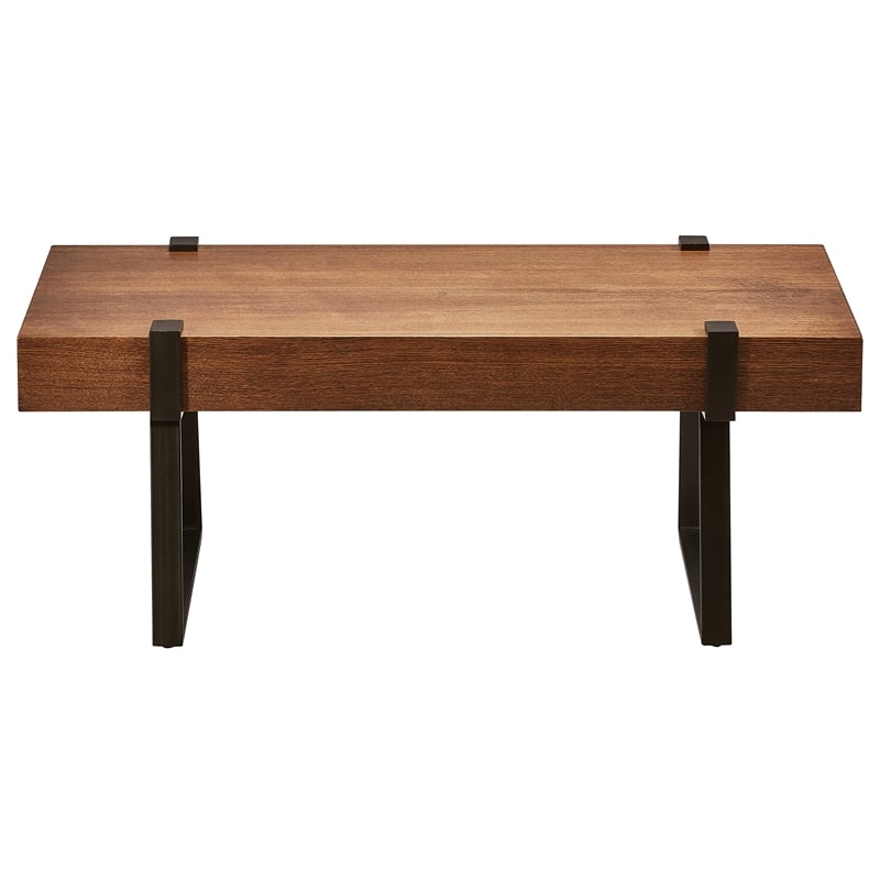 International Caravan Hamburg Wood Coffee Table in Canyon Oak