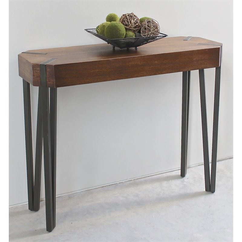 International Caravan Hamburg Hexagon Wood Console Table