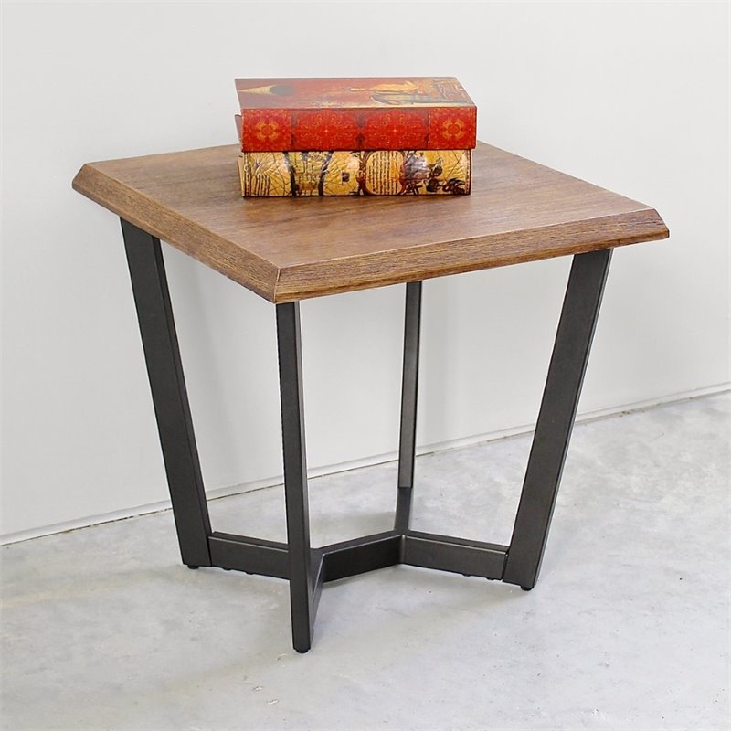 International Caravan Hamburg Wood End Table in Canyon Oak