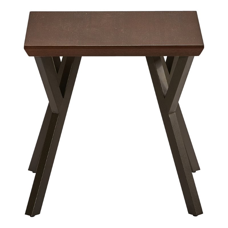 International Caravan Hamburg Wood End Table in Sonoma Oak