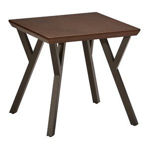 International Caravan Hamburg Wood End Table in Sonoma Oak