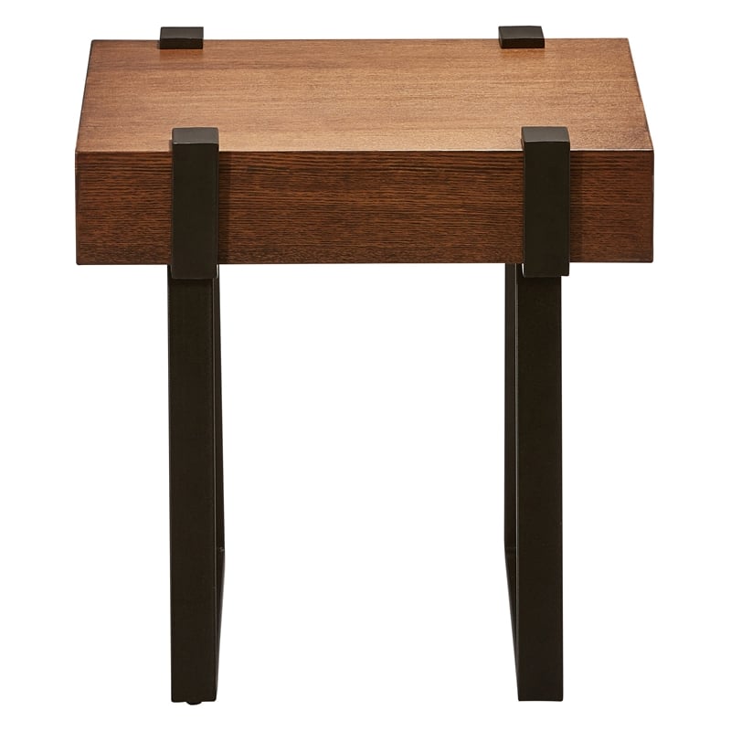 International Caravan Hamburg Wood End Table in Canyon Oak