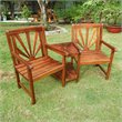International Caravan Highland Sapporo Patio Loveseat in Stain Brown