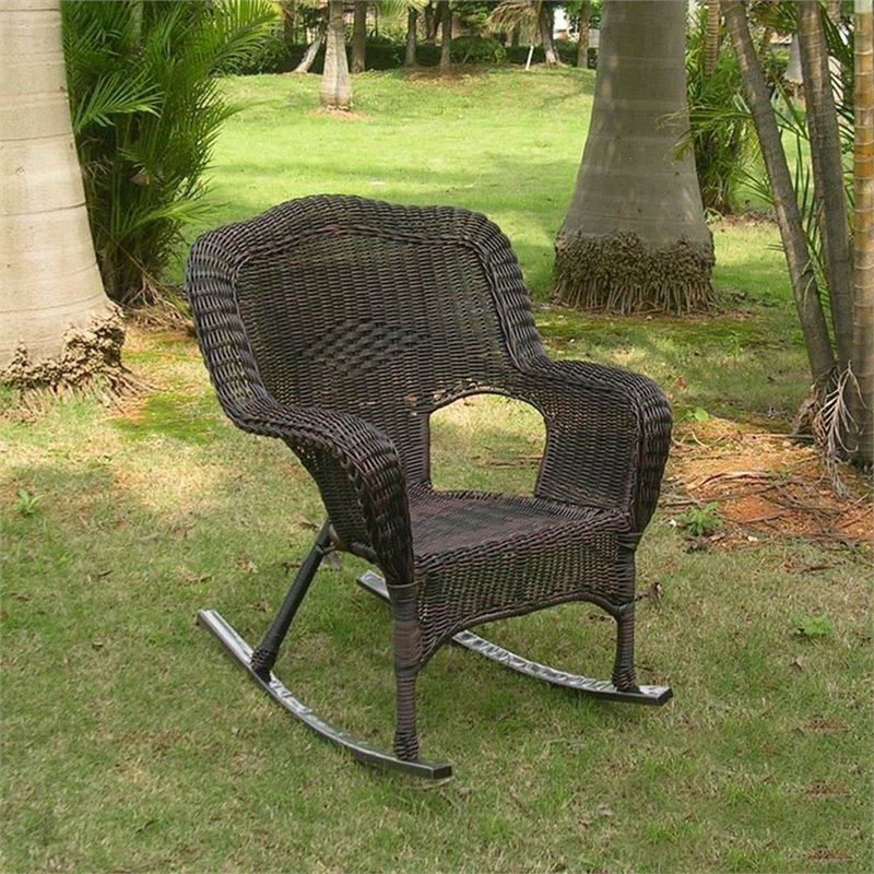 International Caravan Monaco Patio Rocker in Antique Pecan