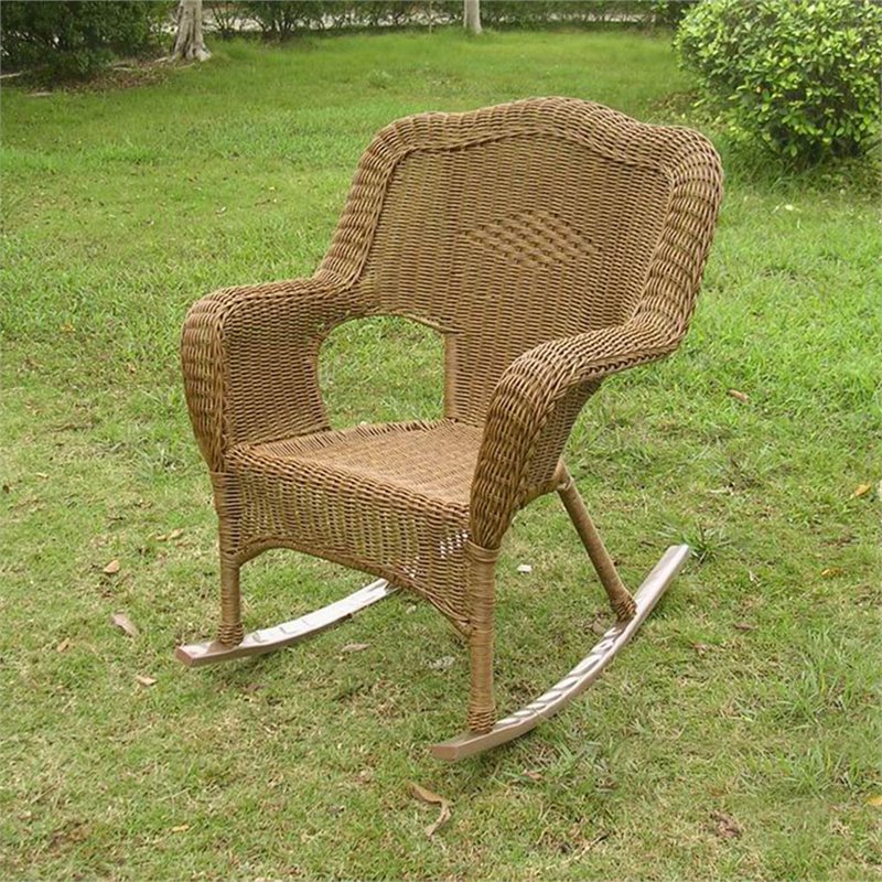 International Caravan Monaco Patio Rocker in Mocha