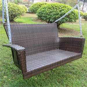 International Caravan Kingston Patio Swing in Antique Pecan