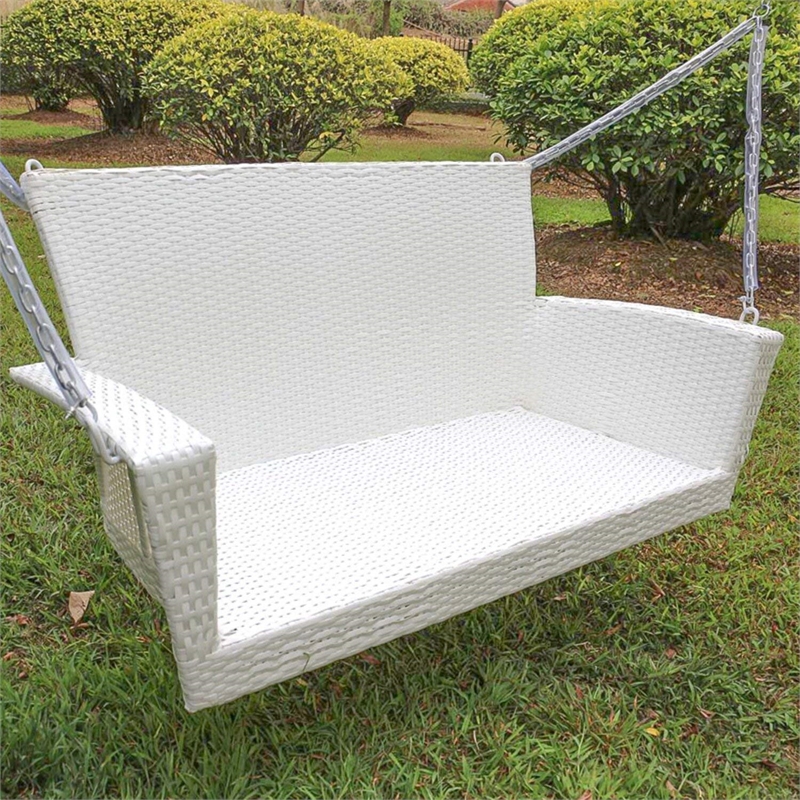 International Caravan Kingston Patio Swing in White
