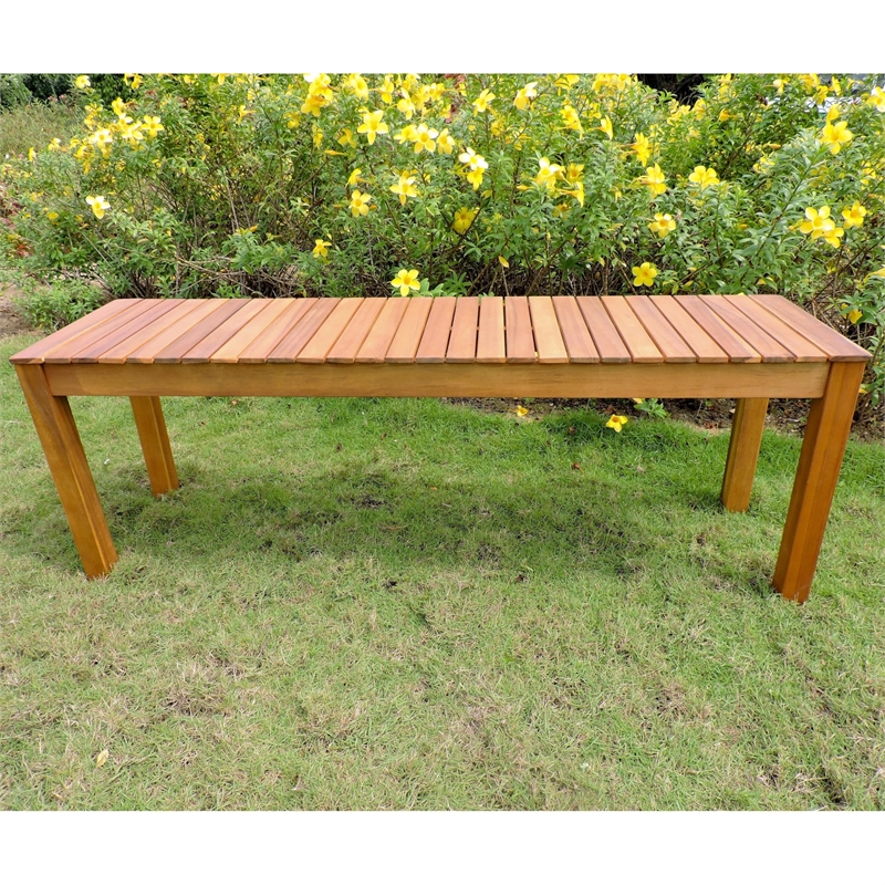 International Caravan Royal Fiji Patio Garden Bench in Stain