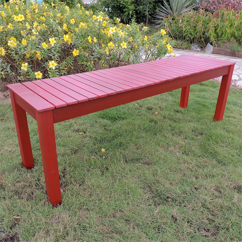 International Caravan Royal Fiji Patio Garden Bench in Antique White