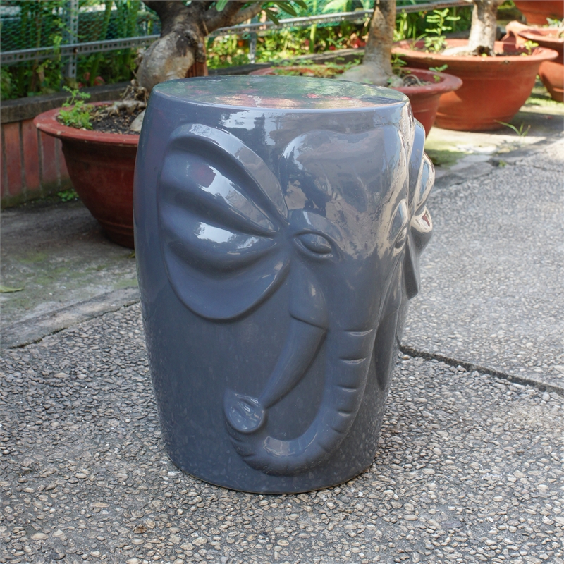 Catalina Wild Elephant Ceramic Garden Stool