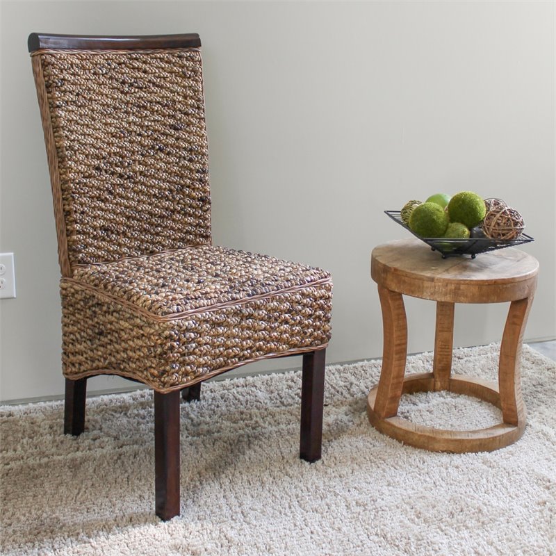 Munga Hand-Woven Mahogany Dining Chair (Set of 2)
