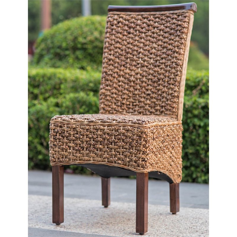 Munga Hand-Woven Mahogany Dining Chair (Set of 2)