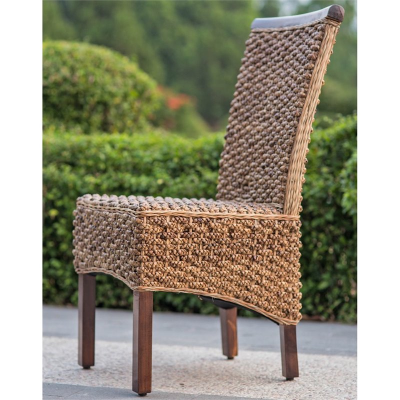 Munga Hand-Woven Mahogany Dining Chair (Set of 2)
