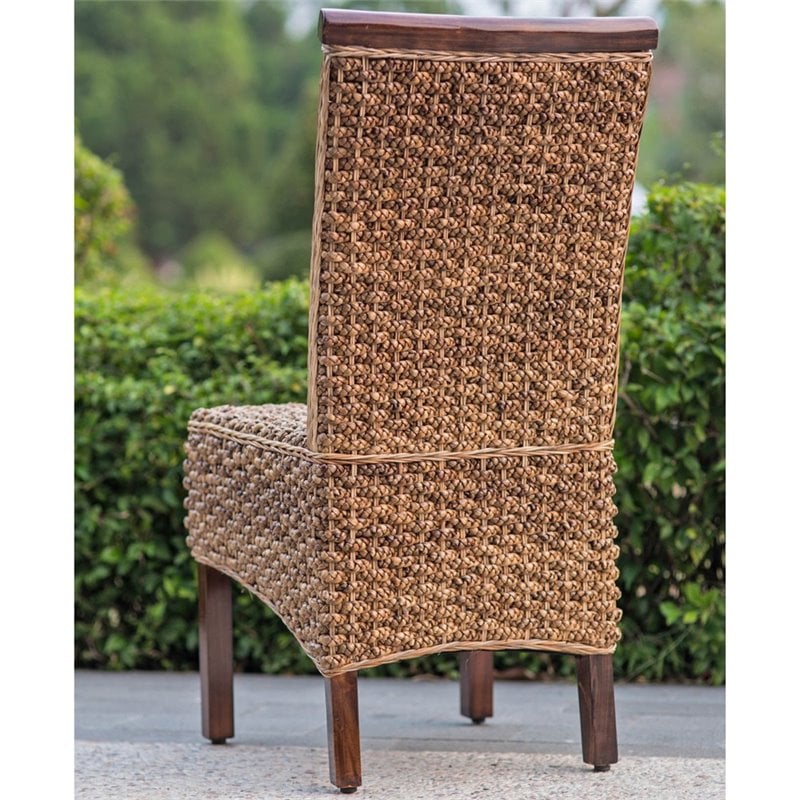 Munga Hand-Woven Mahogany Dining Chair (Set of 2)
