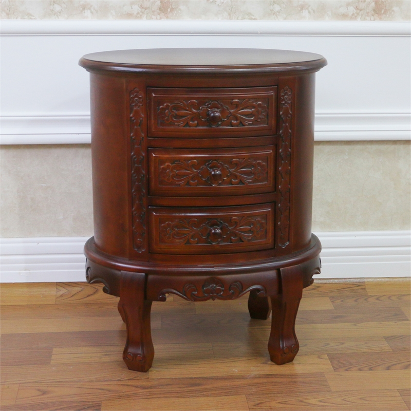 Windsor 3Drawer Carved End Table