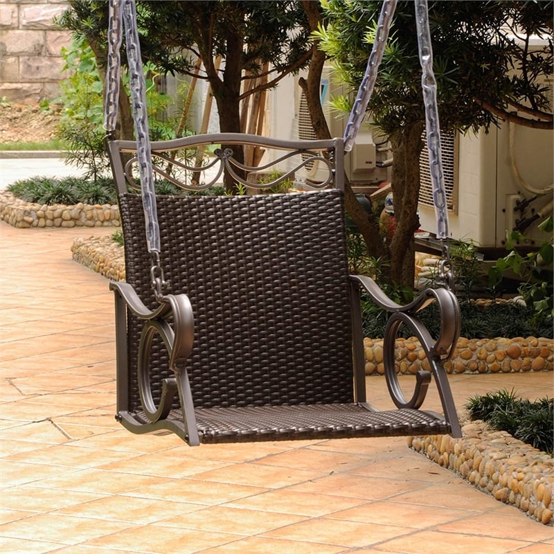 Valencia Resin Wicker Hanging Porch Swing