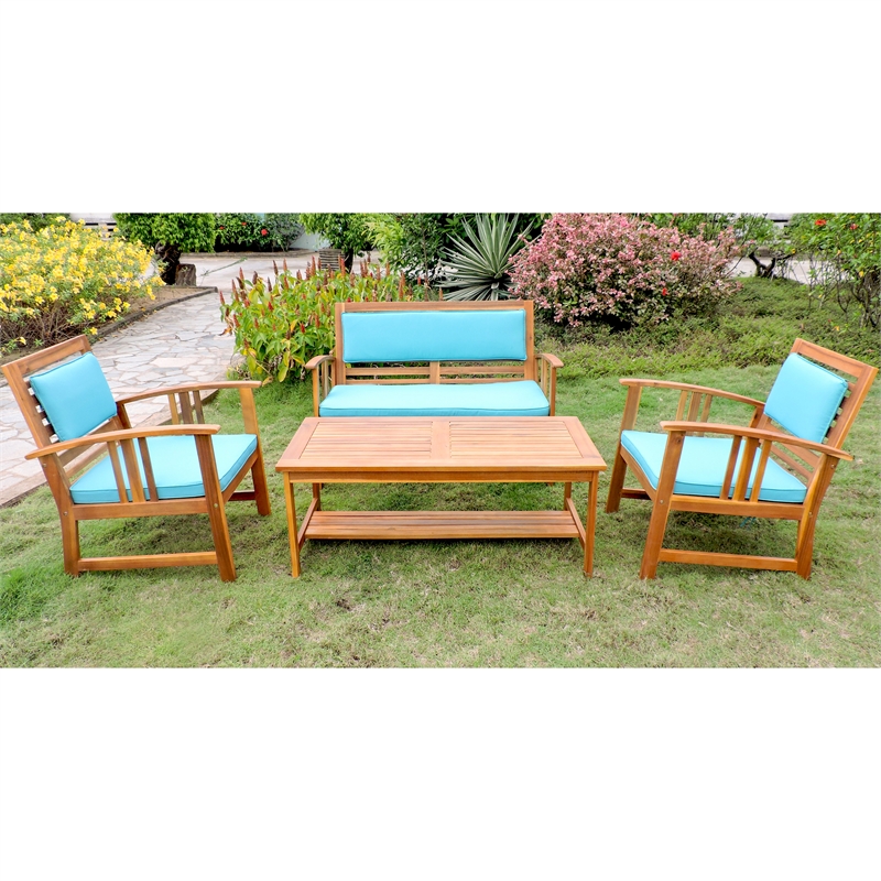 Details About Brisbane 4 Piece Patio Conversation Set