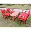International Caravan Brisbane 4-Piece Wood Patio Conversation Set in Brown/Red