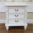 International Caravan Windsor Carved 3-Drawer Wood Nightstand in Antique White