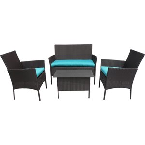 Cartagena 4-Piece Resin Wicker Outdoor Conversation Set
