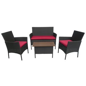 Cartagena 4-Piece Resin Wicker Outdoor Conversation Set