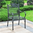 International Caravan Segovia Iron Patio Dining Chair in Black (Set of 2)