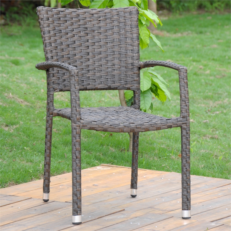 Ibiza Resin Wicker Aluminum Dining Chair (Set of 2)