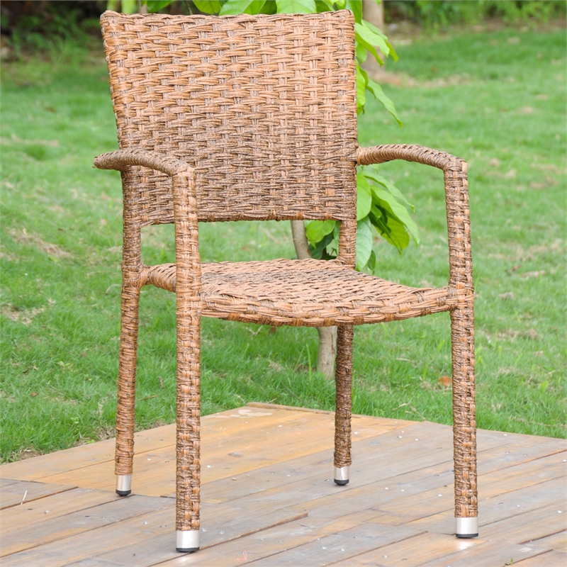 Ibiza Resin Wicker Aluminum Dining Chair (Set of 4)