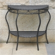 Valencia Half Moon Resin Wicker Console Table