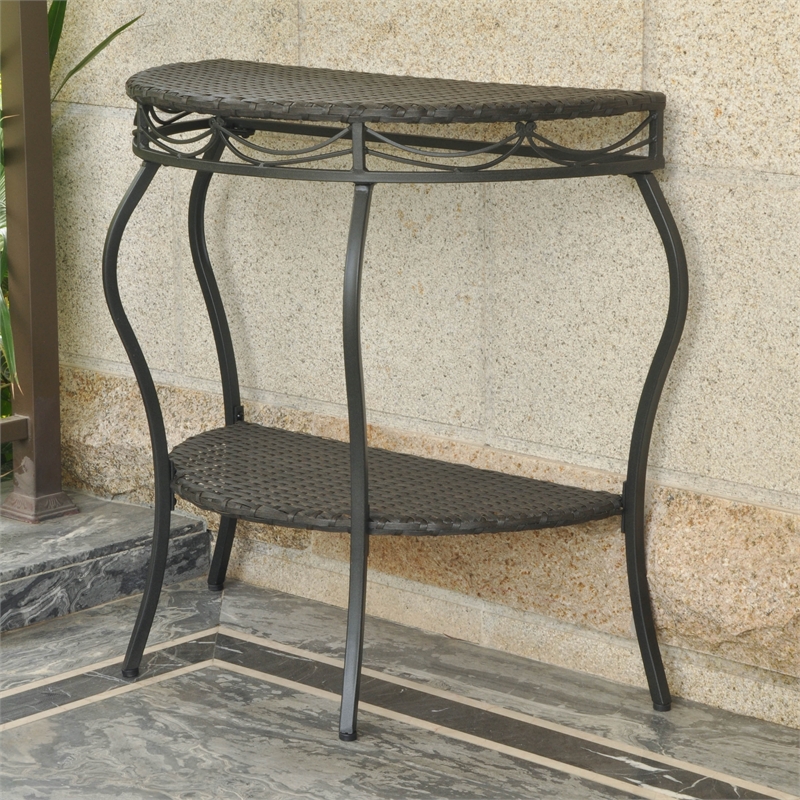 Outdoor wicker console online table