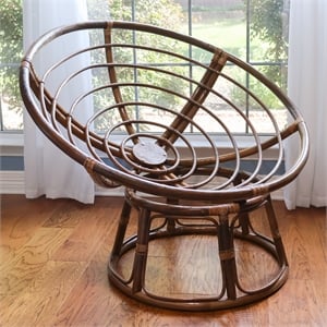 Bali 42-inch Modern Wicker / Rattan Brown Rattan Papasan Chair Replacement Frame