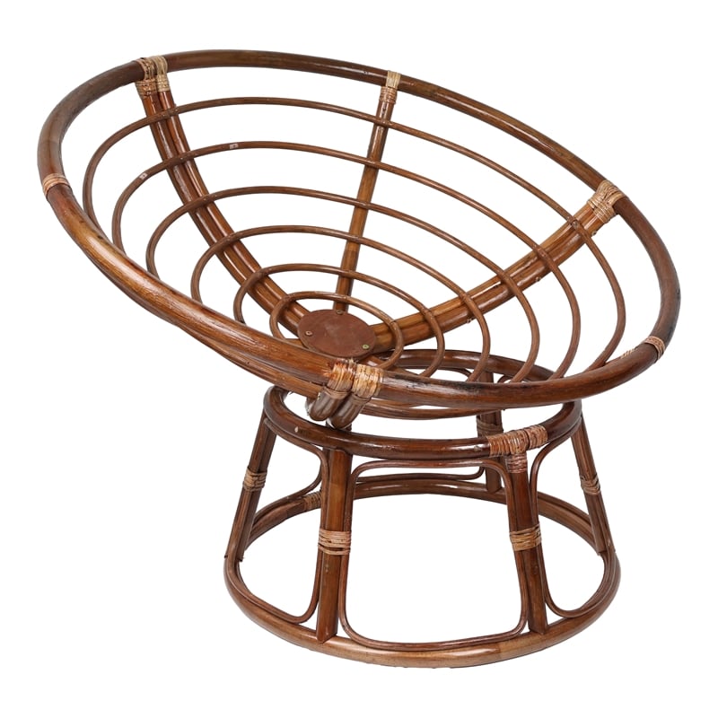 Bali 42-inch Modern Wicker / Rattan Brown Rattan Papasan Chair Replacement Frame
